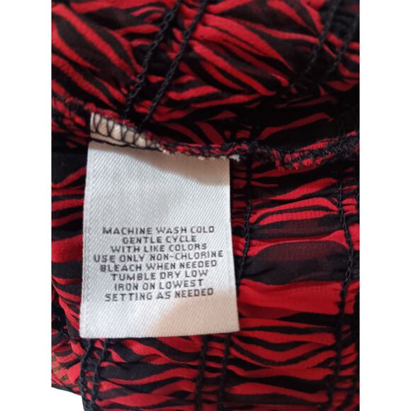 Y2K VINTAGE Sheer Top Blouse S Smocked Ruffle Coquette Vamp Romantic Peplum Goth - Picture 7 of 12